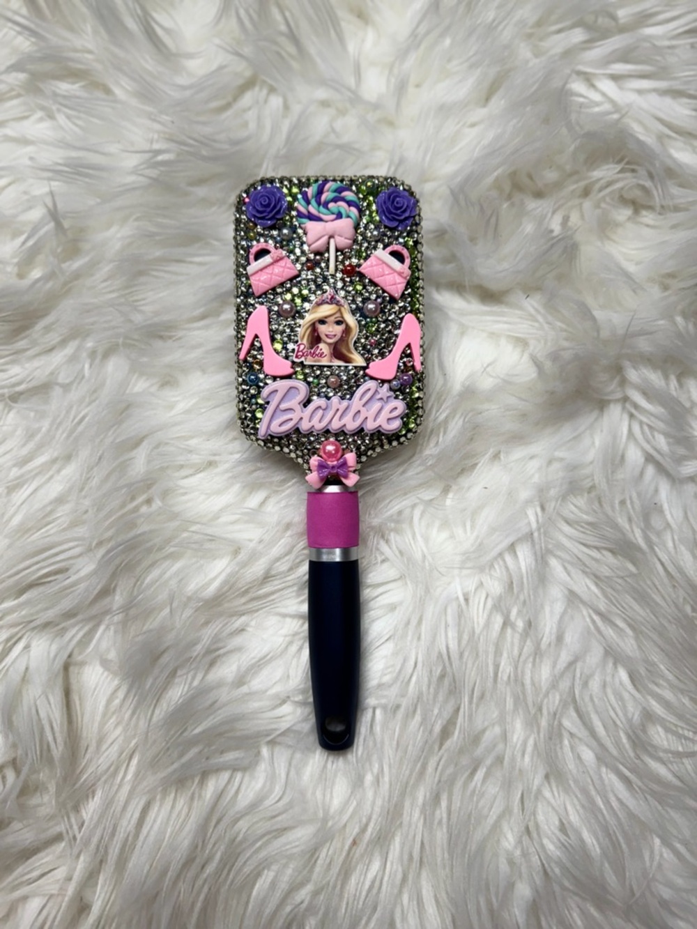 Barbie Pink & Purple Rhinestone Phone Grip with Decorative Charms
